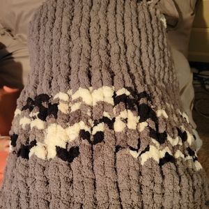 Hand made tight stitch chunky knit throw